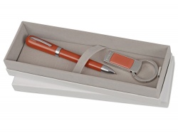 OA82S-RED24 Cacharel. Набор Cacharel: брелок с флеш-картой USB 2.0 на 4 Гб, шариковая ручка