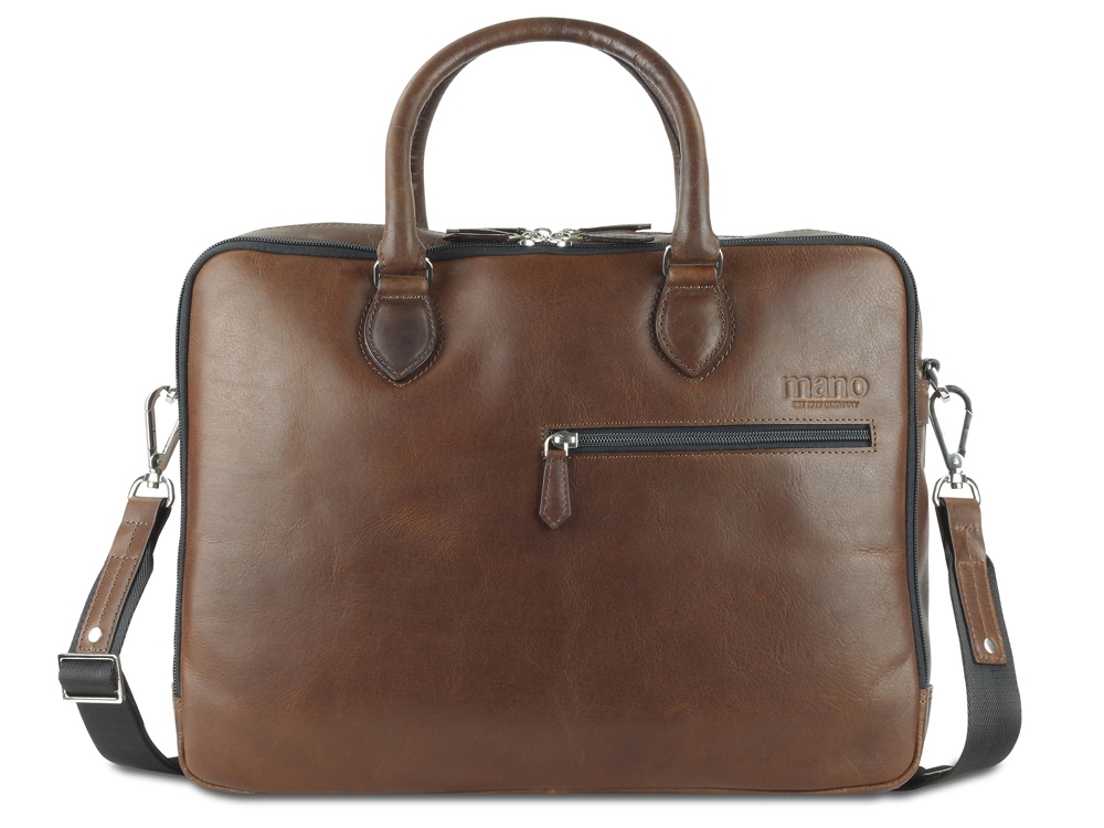 OA2408283722 MANO 1919. Сумка Mano Don Valentino, натуральная кожа в коричневом цвете, 41,5 х 31 х 10 см