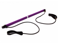 OA2003025651 Bradex. Палка гимнастическая с эспандерами Pilates Studio, черный/фиолетовый