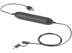 OA2003021529 Avenue. Портативное зарядное устройство, 2000 mAh/кабель 3 в 1, черный