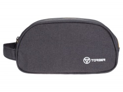 OA24082820421 Torber. Несессер TORBER, дорожный, чёрный/бежевый, полиэстер 300D, 23 х 12 х 10 см