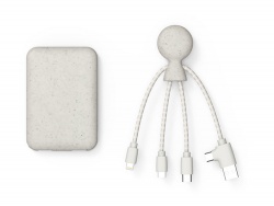 OA2102092964 Xoopar. Портативное зарядное устройство BioPack c кабелем Mr. Bio, 5000 mAh, белый