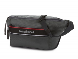 OA210208436 SWISSGEAR. Сумка на пояс SWISSGEAR, серая, полиэстер с плетением рип-стоп, 38 x 5 x 15 см