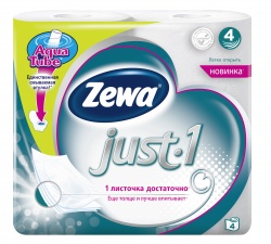 MP200412797 Туалетная бумага ZEWA Just1 4 слоя, 4 рулона