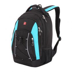 GS184061341 Wenger. Рюкзак WENGER, черный/синий, полиэстер, 33х19х45 см, 28 л