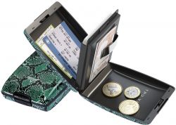 GS184061611 TRU VIRTU OYSTER. Кошелек TRU VIRTU OYSTER, цвет "Зеленый питон", 102x70x27 мм