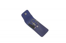 GS184061809 GD. Маникюрный набор GD, 3пр. Футляр: натур.кожа, цвет синий