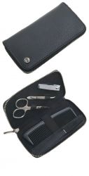GS184061835 GD. Маникюрный набор GD, 5пр. (мужской дорожный набор). Футляр: натур.кожа, цвет черный