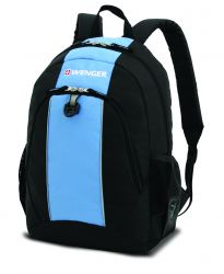 GS184061407 Wenger. Рюкзак WENGER, чёрный/голубой, полиэстер, 32х14х45 см, 20 л