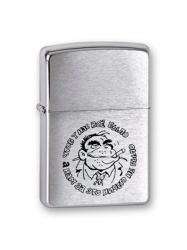 GR171113649 Zippo Зажигалки шиpокие. Зажигалка ZIPPO Горилла, с покрытием Brushed Chrome, латунь/сталь, серебристая, матовая, 38x13x57 мм