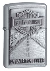 GR171113570 Zippo Зажигалки шиpокие. Зажигалка ZIPPO Harley-Davidson®, с покрытием Street Chrome™, латунь/сталь, серебристая, 38x13x57 мм