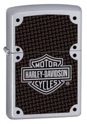 GR171113564 Zippo Зажигалки шиpокие. Зажигалка ZIPPO Harley-Davidson® с покрытием Satin Chrome™, латунь/сталь, серебристая, 38x13x57 мм