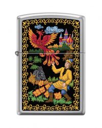 GR171113652 Zippo Зажигалки шиpокие. Зажигалка ZIPPO Жар-Птица, с покрытием High Polish Chrome, латунь/сталь, серебристая, глянцевая, 36x12x56 мм