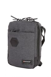 GS1840611147 Wenger. Сумка наплечная вертикальная WENGER, cерая, ткань Grey Heather/ полиэстер 600D PU , 19х11х28 см, 6 л