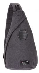 GS184061360 Wenger. Рюкзак WENGER на одно плечо, cерый, ткань Grey Heather/ полиэстер 600D PU, 25х15х45 см, 7 л