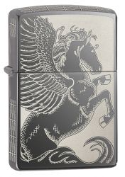 GR171113376 Zippo Зажигалки шиpокие. Зажигалка ZIPPO Classic с покрытием Black Ice®, латунь/сталь, серебристая, глянцевая, 36x12x56 мм