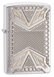 GR171113343 Zippo Зажигалки шиpокие. Зажигалка ZIPPO Armor™ с покрытием Brushed Chrome, латунь/сталь, серебристая, матовая, 36x12x56 мм