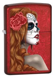 GR171113428 Zippo Зажигалки шиpокие. Зажигалка ZIPPO Classic с покрытием Candy Apple Red™, латунь/сталь, красная, глянцевая, 38x13x57 мм