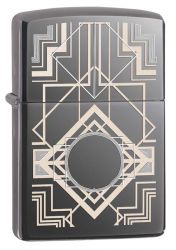 GR171113375 Zippo Зажигалки шиpокие. Зажигалка ZIPPO Classic с покрытием Black Ice ®, латунь/сталь, чёрная, глянцевая, 36x12x56 мм