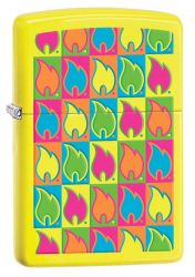GR171113492 Zippo Зажигалки шиpокие. Зажигалка ZIPPO Classic с покрытием Neon Yellow, латунь/сталь, жёлтая, глянцевая, 36x12x56 мм