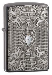GR171113347 Zippo Зажигалки шиpокие. Зажигалка ZIPPO Armor™ с покрытием High Polish Black Ice®, латунь/сталь, чёрная, глянцевая, 36x12x56 мм