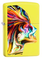 GR171113491 Zippo Зажигалки шиpокие. Зажигалка ZIPPO Classic с покрытием Neon Yellow, латунь/сталь, жёлтая, глянцевая, 36x12x56 мм