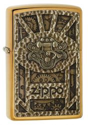 GR171113407 Zippo Зажигалки шиpокие. Зажигалка ZIPPO Classic с покрытием Brushed Brass, медь/сталь, золотистая, матовая, 36x12x56 мм