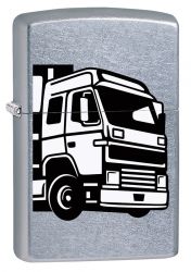 GR171113317 Zippo Зажигалки шиpокие. Зажигалка ZIPPO 207 European Truck с покрытием Street Chrome™, латунь/сталь, серебристая, матовая, 36x12x56 м