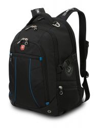 GS184061372 Wenger. Рюкзак WENGER, 15”,чёрный/синий, полиэстер 900D/рипстоп, 36x19x47 см, 32 л