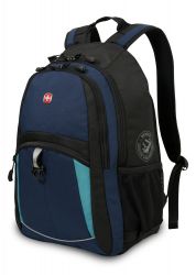 GS184061368 Wenger. Рюкзак WENGER, 15&#39;&#39;, синий/черный/бирюзовый, полиэстер 600D/2 мм рипстоп/фьюжн, 33x15x45 см, 22 л
