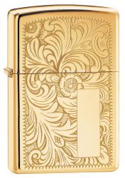 GR171113631 Zippo Зажигалки шиpокие. Зажигалка ZIPPO Venetian® с покрытием High Polish Brass, латунь/сталь, золотистая, 38x13x57 мм