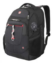 GS184061326 Wenger. Рюкзак WENGER,15”, чёрный/красный, полиэстер 900D/М2 добби/искуственная кожа, 34x22x46 см, 34 л
