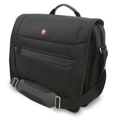 GS184061463 Wenger. Сумка наплечная WENGER 15&#39;&#39;, черная, 3 отделения, полиэстер 1480D добби, 41x10x36 см, 15 л