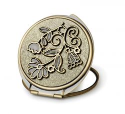 GR171113737 JARDIN D&#39;ETE Зеркала со стразами. Зеркало косметическое Jardin D&#39;Ete, "Полевые цветы", сталь, цвет бронзовый, ?64 мм