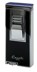 GR171113227 CASETI Зажигалки газовые ТУРБО. Зажигалка "Caseti" газовая турбо, сплав цинка, хром/черный лак, 3,2х1,3х7,5 см