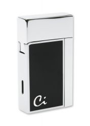 GR171113223 CASETI Зажигалки газовые ТУРБО. Зажигалка "Caseti" газовая турбо, сплав цинка, хром  черный лак, 3,5х1,3х6,2 см
