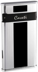 GR171113212 CASETI Зажигалки газовые ТУРБО. Зажигалка "Caseti" газовая турбо, сплав цинка с никеле-хромовым покрытием + черный лак, глянцевая 3,8 х 0,8 х 6,8 см