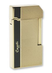 GR171113181 CASETI Зажигалки газовые кремниевые. Зажигалка "Caseti" газовая кремниевая, сплав цинка, черный лак/золото, 3,5х1,0х6,5 см