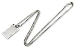 GR171113846 CASETI Элегантные мужские украшения. Кулон  "Caseti", сталь с матовым покрытием, 3,5 x 1,7 x 0,4 см