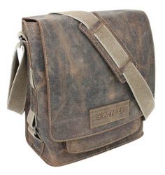 GS184061585 Wenger. Сумка наплечная вертикальная А4 WENGER "ARIZONA", коричневый, кожа, 35х13х36 см