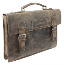GS184061568 Wenger. Портфель WENGER "ARIZONA", коричневый, кожа, 39x5x30 см