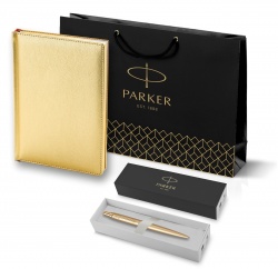 PSGOLD2122754 Parker Jotter. Подарочный набор: Шариковая ручка Jotter XL Gold и Ежедневник недатированный золотистый золотой срез