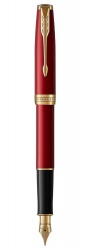 PR50F-RED1GT Parker Sonnet. Перьевая ручка Parker Sonnet Red GT Intense, перо: F, цвет чернил: black, в подарочной упаковке