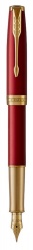 PR50F-MLT9 Parker Sonnet. Перьевая ручка Parker Sonnet , Lacquer Intense Red GT, перо: F, цвет чернил: black, в подарочной упаковке