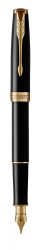 PR50F-BLK1GT Parker Sonnet. Перьевая ручка Parker Sonnet Black Lacquer GT, перо: F или М , цвет чернил: black, в подарочной упаковке