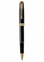 PR50R-BLK1GT Parker Sonnet. Ручка-роллер Parker Sonnet Black Lacquer GT, стержень: F, цвет чернил: black, в подарочной упаковке