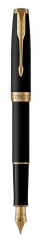 PR50F-MLT12 Parker Sonnet. Перьевая ручка Parker Sonnet , Matte Black GT, перо: F, цвет чернил: black, в подарочной упаковке
