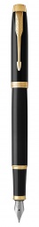 PR60F-MLT3 Parker IM. Перьевая ручка Parker IM Metal Black GT  (глянцевый черный лак), перо: F/M, цвет чернил: blue, в подарочной упаковке.