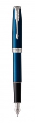 PR20F-MLT52 Parker Sonnet. Перьевая ручка Parker Sonnet Subtle Blue Lacquer CT, перо: F или М, цвет чернил:black, в подарочной упаковке.