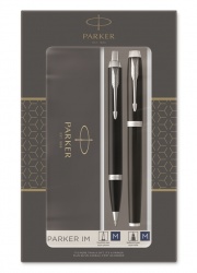 PR60S-BLK20CT Parker IM. Набор из 2х ручек в подарочной коробке  &laquo;Parker IM FK221, Black СT&raquo;.  Шариковая и перьевая ручка.